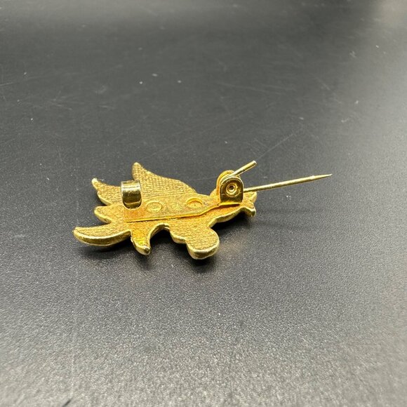 Vintage Swallow Bird Brooch Pin Gold Tone Whimsical Happy Flying Retro Jewelry - Picture 3 of 7